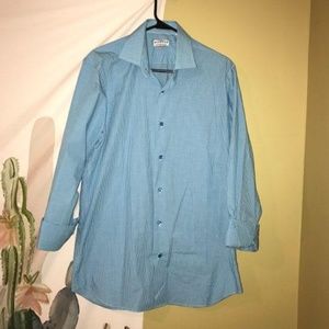Modena Blue/White Button Up Dress Shirt